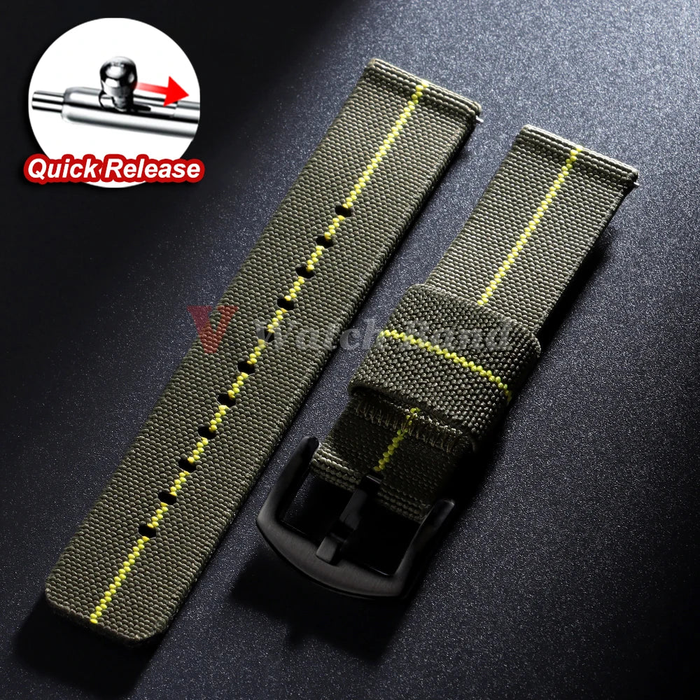 Elastic Strap Nylon Watch Band 20mm 22mm for Omega Army Woven for Seiko Wristband Quick Release Military Men's Sport Watch Band