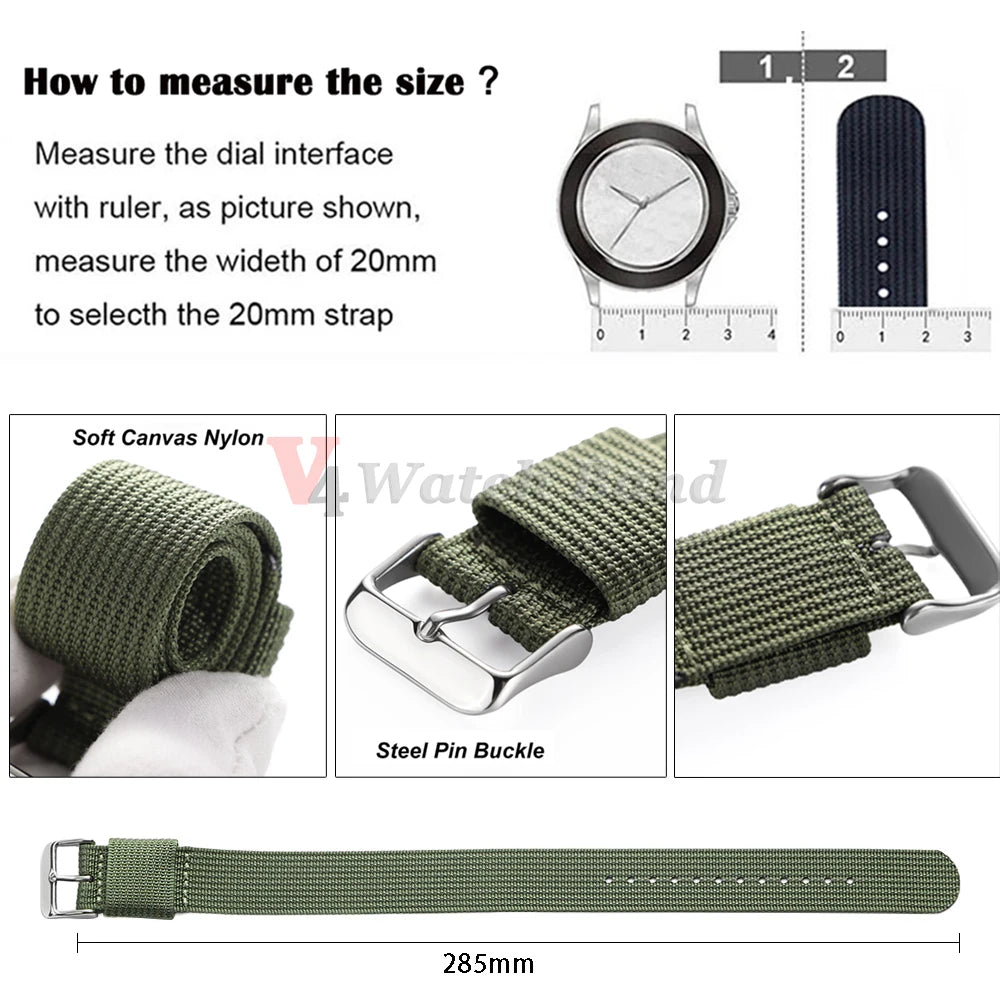18mm 20mm 22mm New Ribbed Nylon Watchband Nylon Watch Strap for Omega Watch Band Watchband for Military Bracelets Accessories