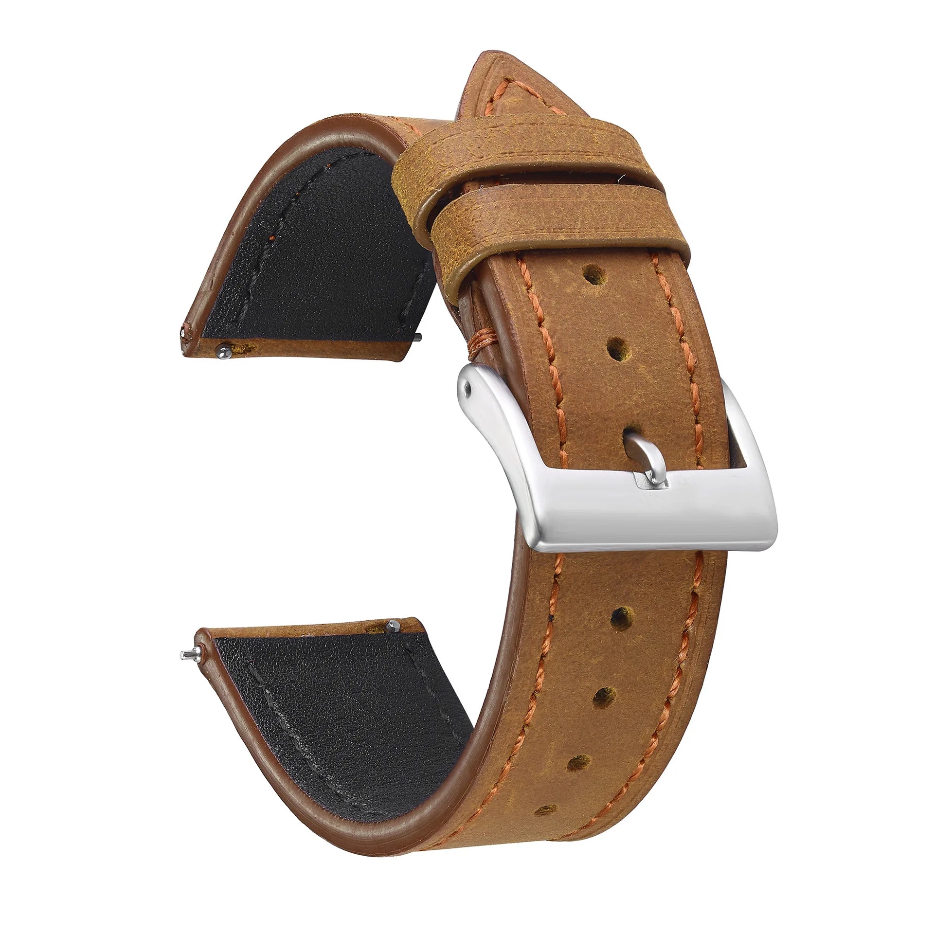 Crazy Horse Cowhide Leather Watch Strap 18mm19mm 20mm 21mm 22mm 24mm Butterfly Buckle Bracelet for Omega Smart Vintage Watchband