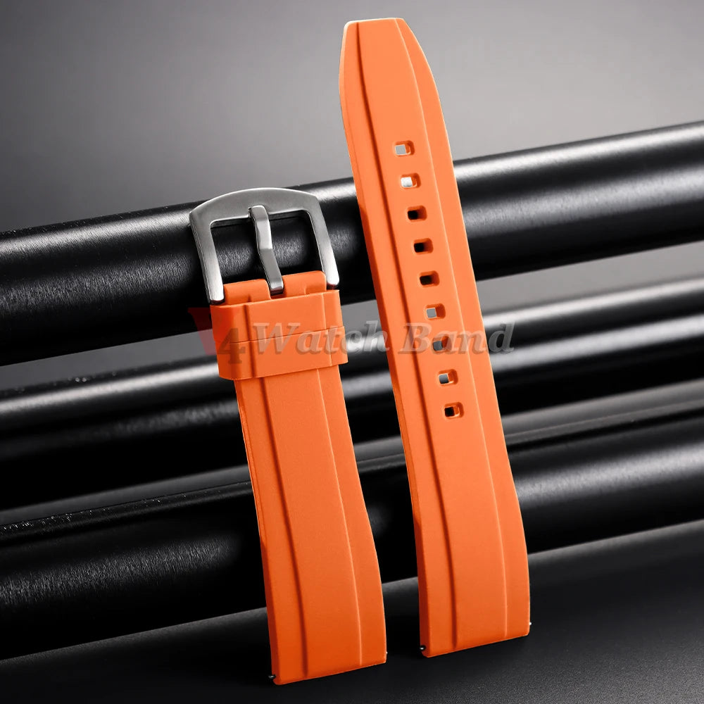 Watch Strap 20mm 22mm Universal Watch Band for Rolex for Omega Silicone Rubber Link Wrist Bracelet for Casio Soft for Smartwatch