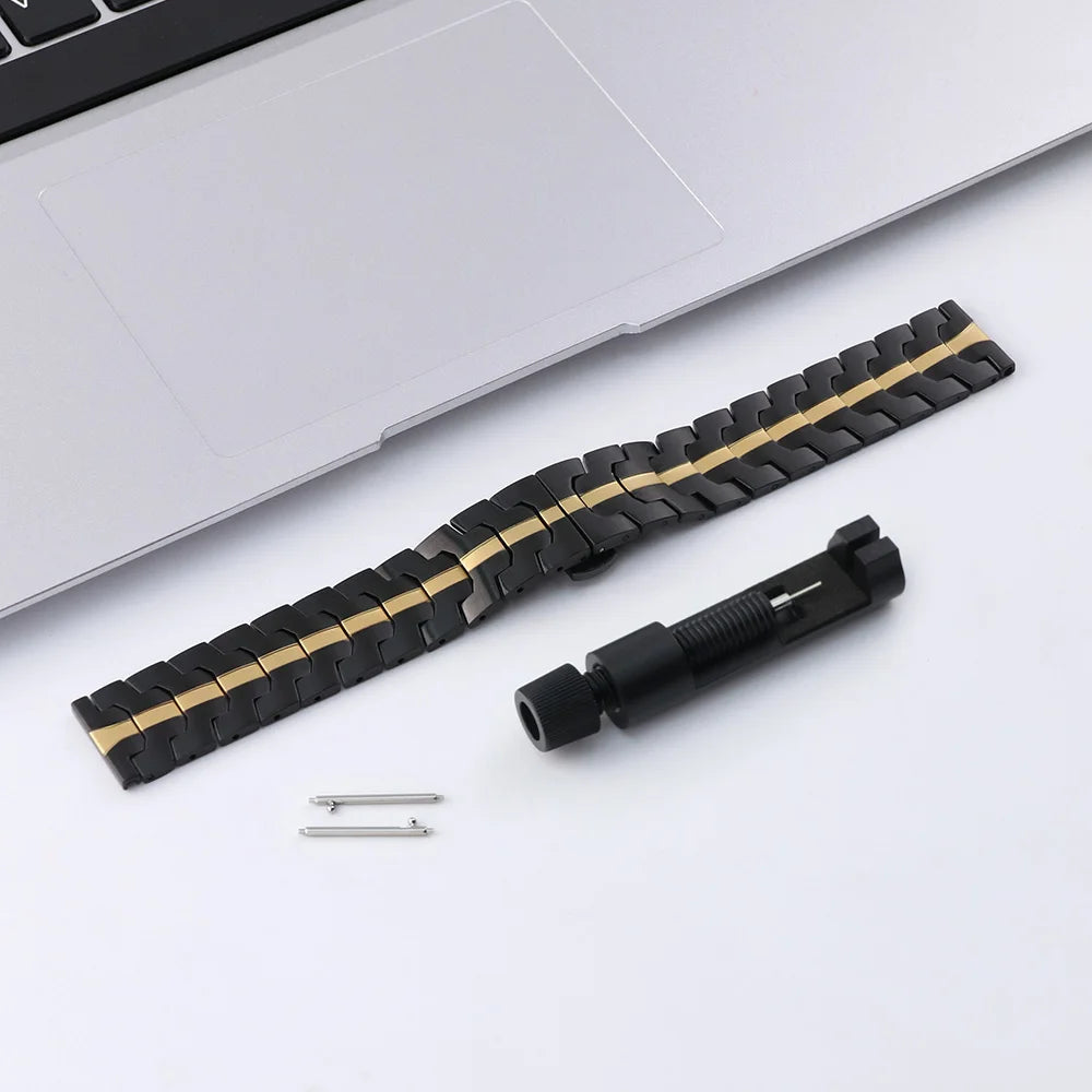 Metal Strap For Samsung Galaxy Watch 7 6 5 4 40 44mm 5pro 45mm Band Stainless Steel Business Metal For Omega MoonSwatch Correa