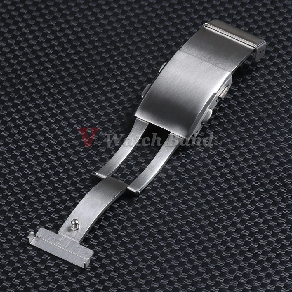 20/22mm Stainless Steel Watch Clasp 18mm  Brushed Extendable Adjustable Double Push Button Folding Safety Watch Buckle Accessory