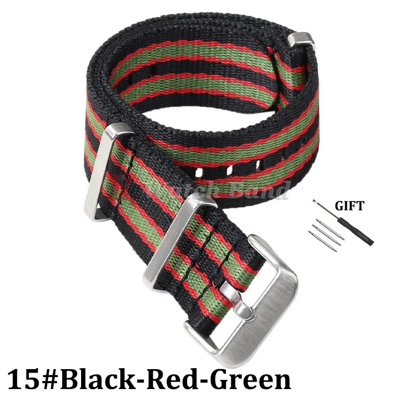 Nylon Strap for Omega Seamaster 007 20mm 22mm Soft Nylon Bracelet for Seiko Wristband Military Watchband for Samsung Watch 3/4/5
