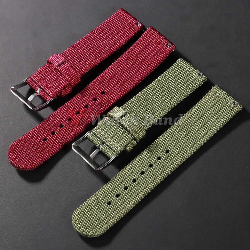 18/20/22/24mm Nylon Watch Band for Seiko Army Military Canvas Woven Nylon Strap Quick Release Wristband Men's Sport Watch Bands