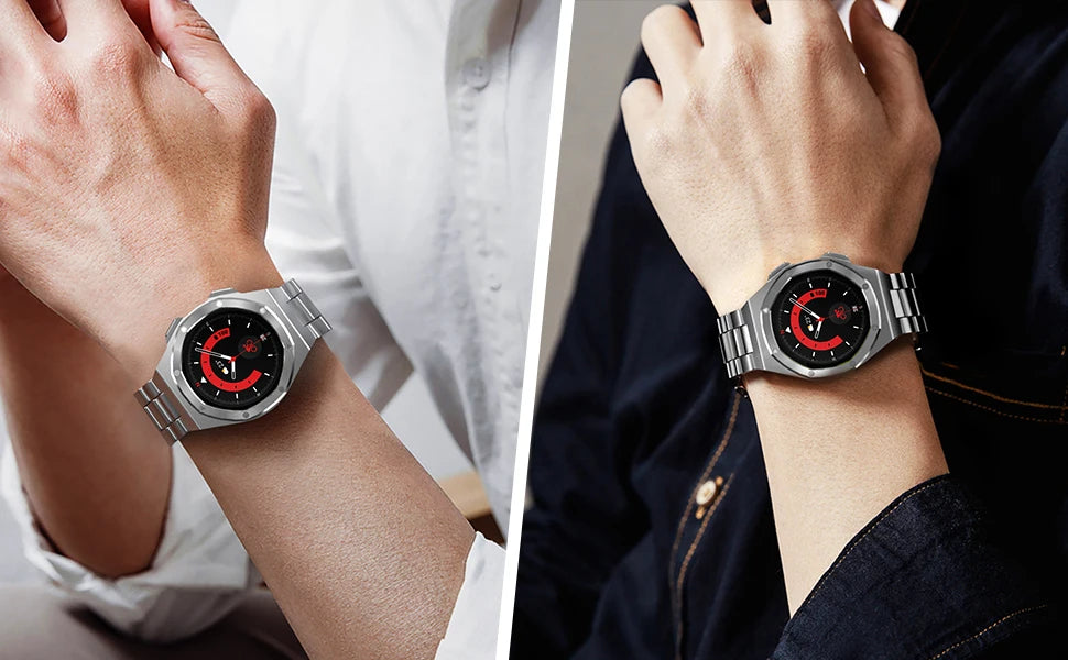 Mod Kits Case For Samsung galaxy watch 5 44mm 5pro 45mm Stainless Steel Strap Metal Cover Frame Galaxy watch 4 44mm Accessories