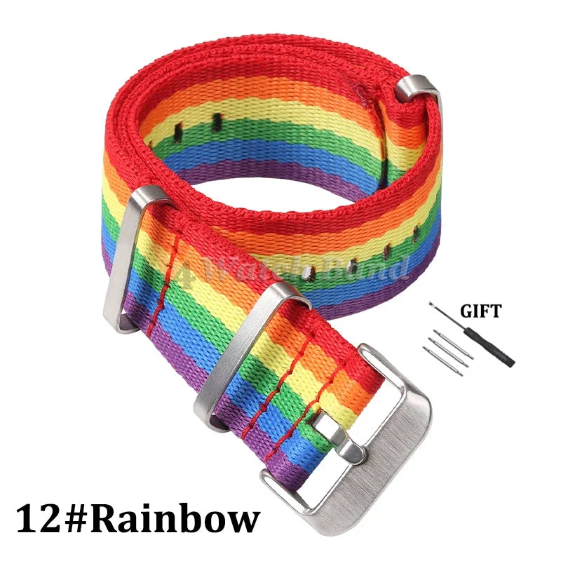 Nylon Strap for Omega Seamaster 007 20mm 22mm Soft Nylon Bracelet for Seiko Wristband Military Watchband for Samsung Watch 3/4/5