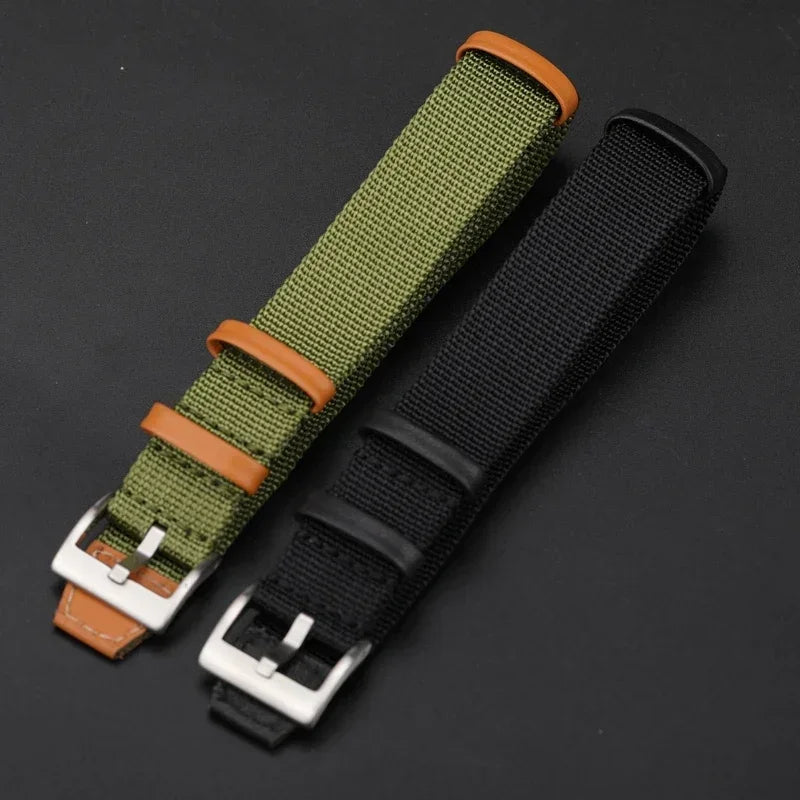 Canvas Nylon Patch Leather Strap for Rolex Watchband for Omega Wristband Soft Watch Bracelet for Seiko Replacement 20mm 22mm