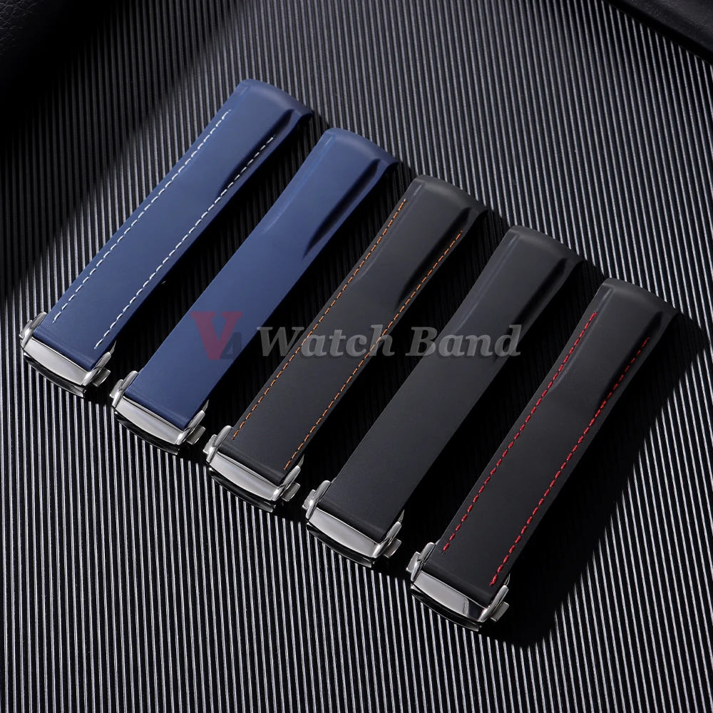 Rubber Strap for Omega Seamaster 20mm 22mm Rubber Silicone Universal Watch Band Waterproof Wrist Bracelet for Rolex for Tudor