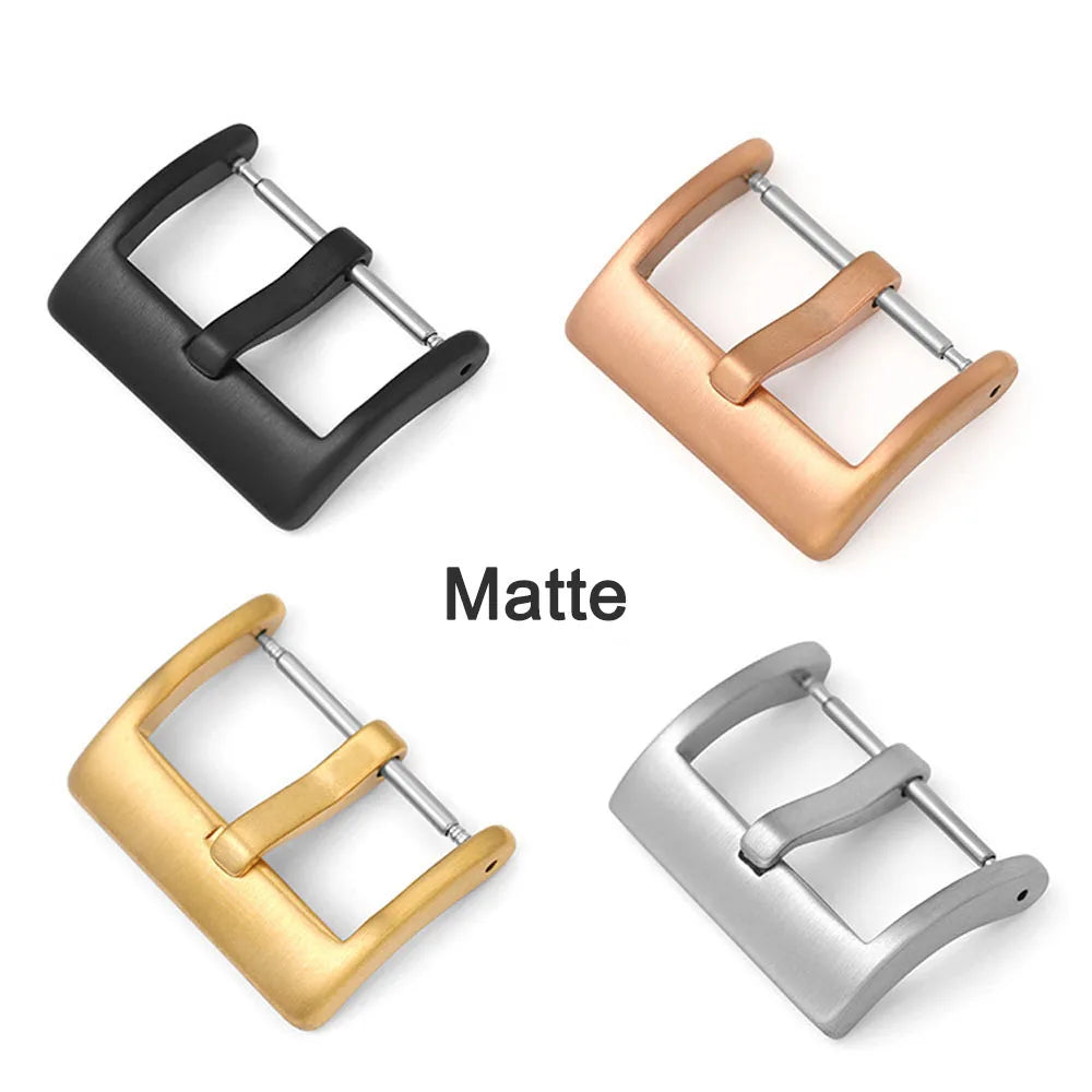 Metal Watch Buckle for Seiko Strap 20mm 22mm 24mm 16mm 18mm Solid Button for Casio Calsp Gold Steel Matte Polished Square Clasps