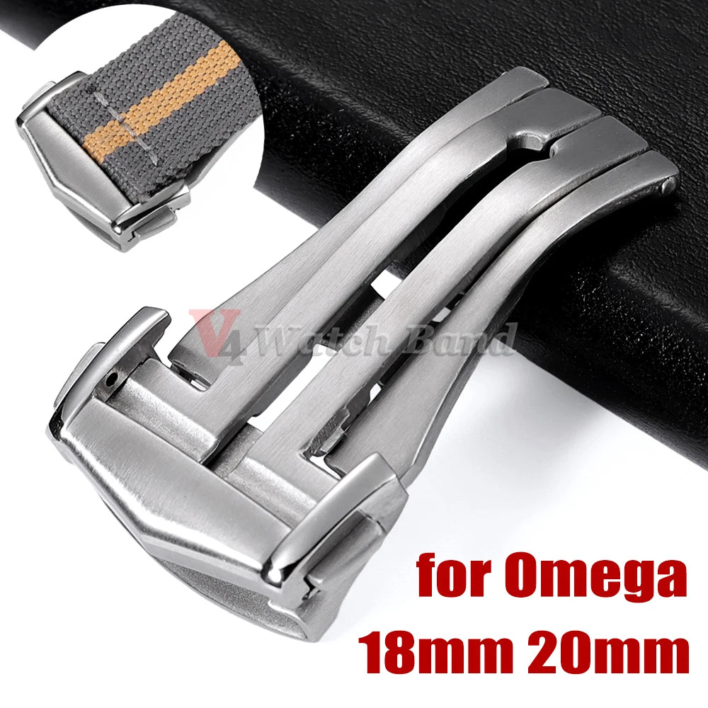 18 20mm Stainless Steel Deployment Buckles Clasp for Omega Folding Watch Buckle Strap Butterfly Button for Seamaster Speedmaster