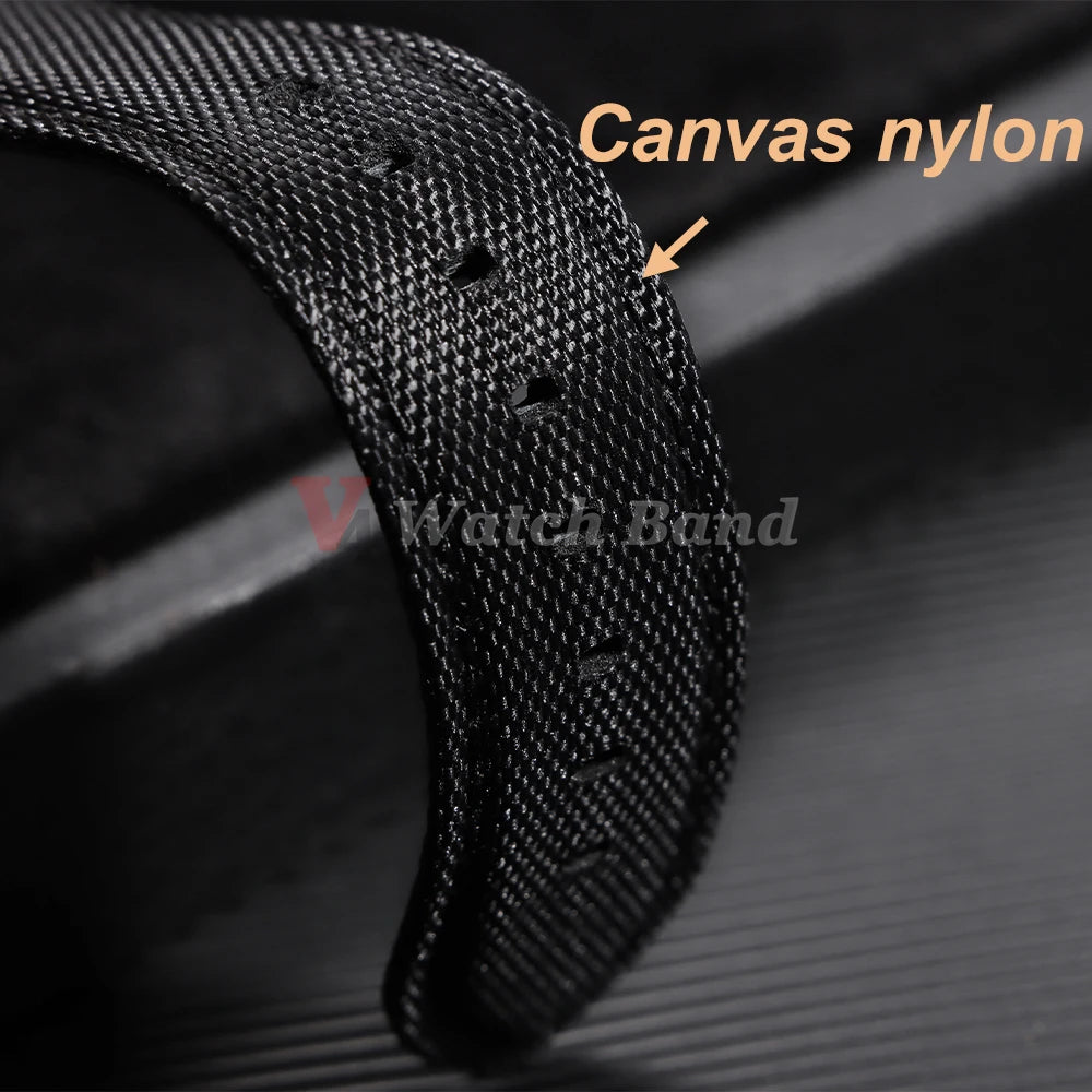 Sailcloth Watch Strap 20mm 22mm Nylon Bracelet for Omega for Seiko Business Men Women Butterfly Buckle Quick Release Watchband