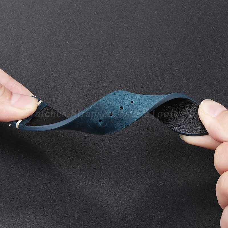 Stitching Cowhide Strap for Omega for Seiko 18/19/20/21/22/24mm Wrist Bracelet Vintage Brown Leather Watch Band Butterfly Buckle