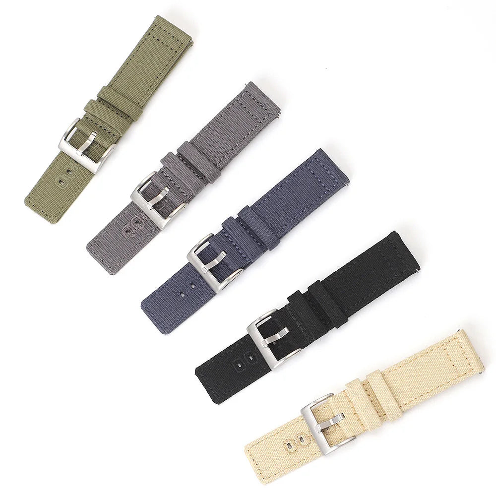 Men's Military Nylon Watch Strap for Seiko for Omega Bracelet Quick Release Universal Canvas Smart Watchband 18mm 19mm 20mm 22mm