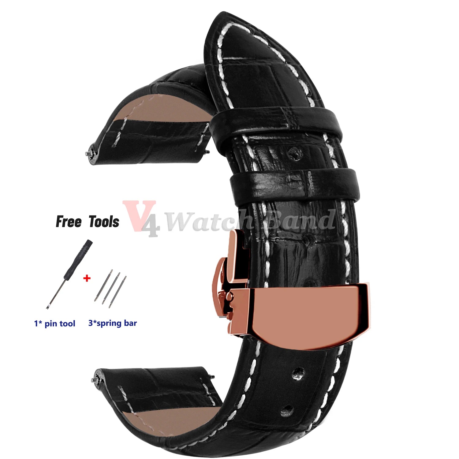 18mm 20mm 22mm 24mm Genuine Leather Watchband Crocodile Pattern Straps Men Women Replacement Universal Bracelet