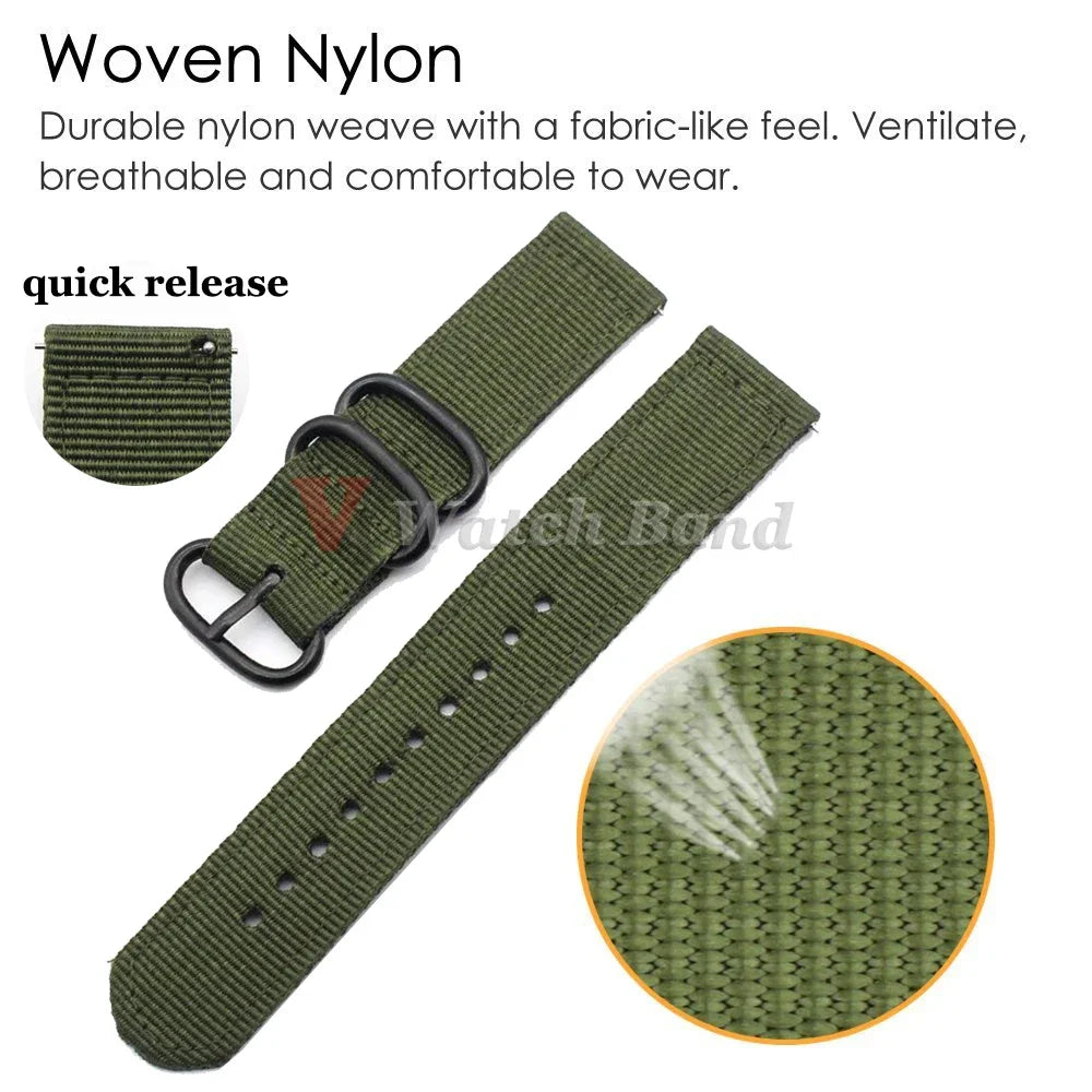 18/20/22/24mm Straps for Tudor Durable Nylon for Omega Canvas Fabric Band for Seiko Men Military Sport Quick Release Bracelet