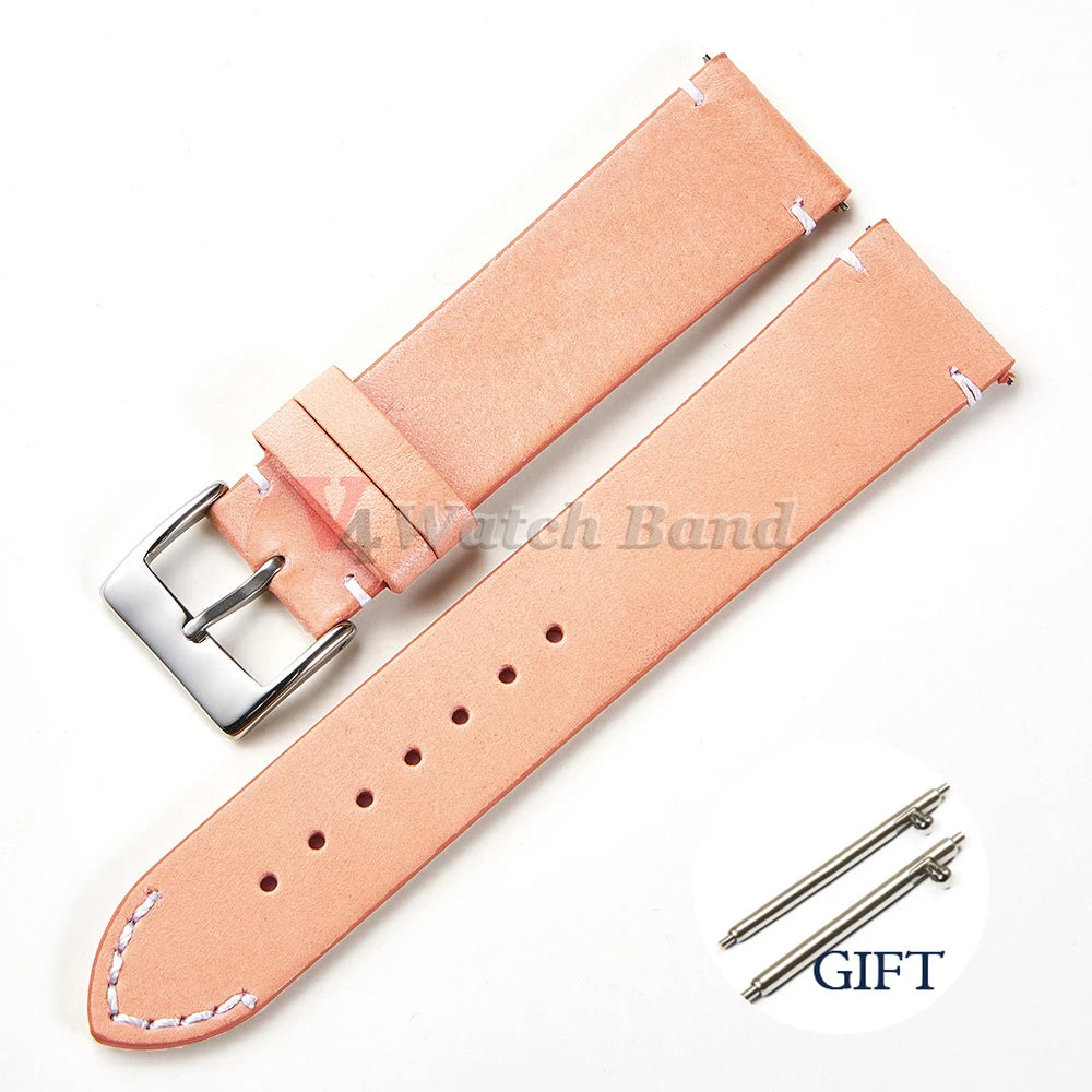 Quick Release Calfskin Genuine Leather Bracelet for Seiko for Samsung 20 22 24mm 12 14 16 18mmVintage Smart Watch Band for Omega