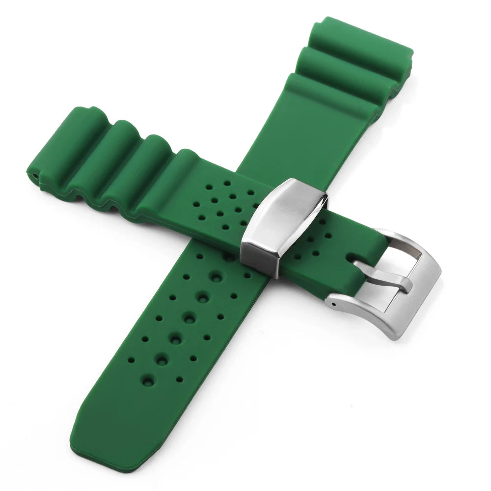 22mm Silicone Strap for Seiko MARINE MASTER SKX007 SRP777J1 Waterproof Wrist Band for CITIZEN Diving Sport Bracelet Watchband