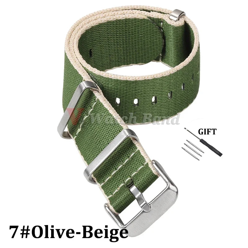 Nylon Strap for Omega Seamaster 007 20mm 22mm Soft Nylon Bracelet for Seiko Wristband Military Watchband for Samsung Watch 3/4/5