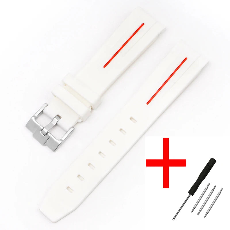 20mm For Moonswatch Rubber Watch Strap For Omega Curved End Interface Joint Constellation Men Women Waterproof Sports Watch Band