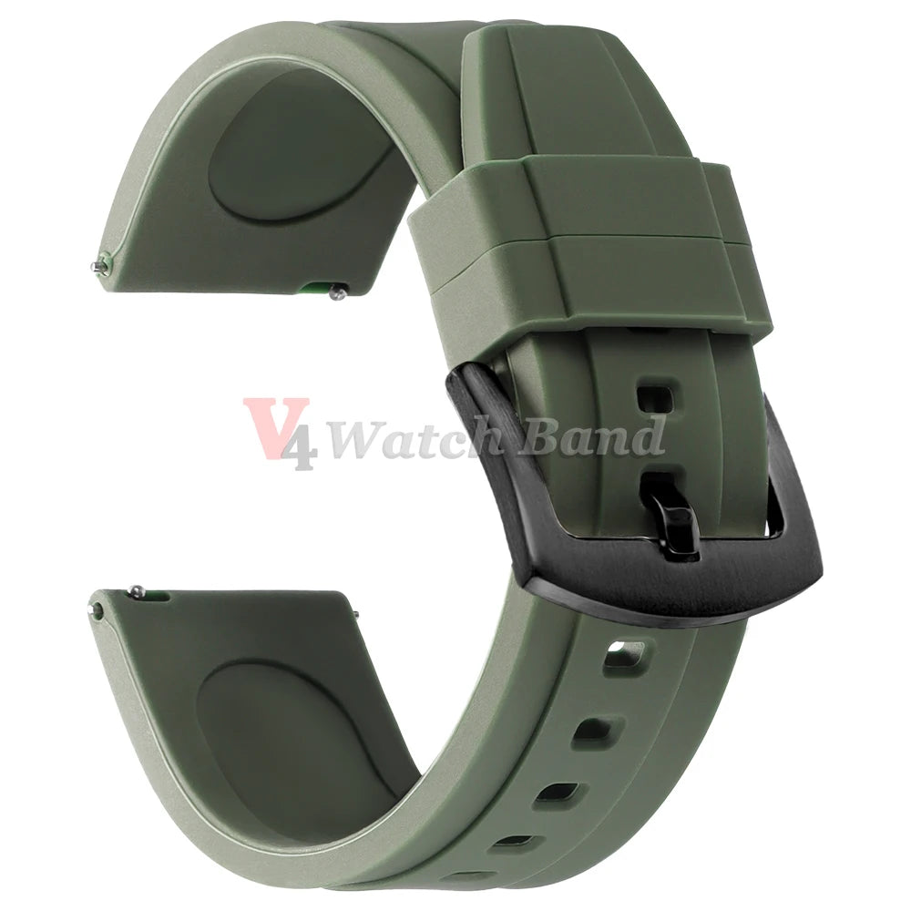 Watch Strap 20mm 22mm Universal Watch Band for Rolex for Omega Silicone Rubber Link Wrist Bracelet for Casio Soft for Smartwatch