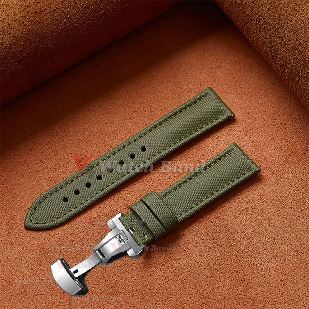 Premium Sailcloth Strap 18mm 19mm 21mm for Omega for Rolex Watch Band Butterfly Buckle Nylon Bracelet 20mm 22mm Quick Release