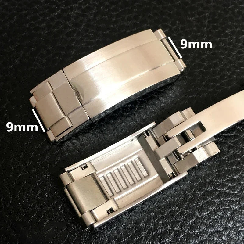 Watch Band Clasp 9x9mm for Rolex Stainless Steel Fine-tuning Pull Button Watch Buckle for DAYTONA SUBMARINER GMT Yacht-Master