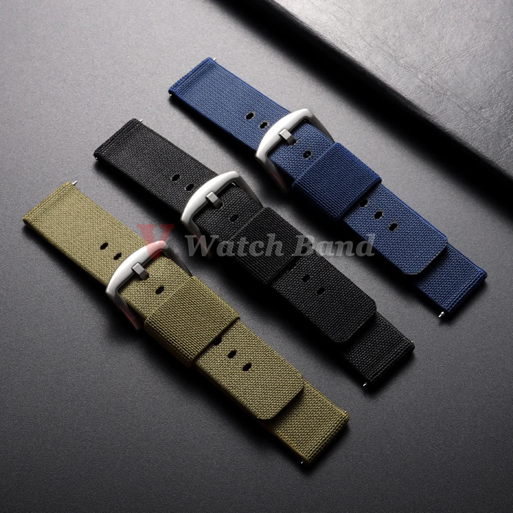 Elastic Strap Nylon Watch Band 20mm 22mm for Omega Army Woven for Seiko Wristband Quick Release Military Men's Sport Watch Band