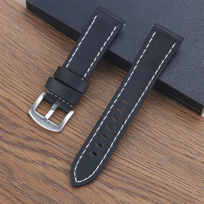 18mm 20mm 22mm 24mm Vintage PU Leather Strap Quick Release Universal Cowhide Watch Band Bracelet Sport Wristbelt Accessories