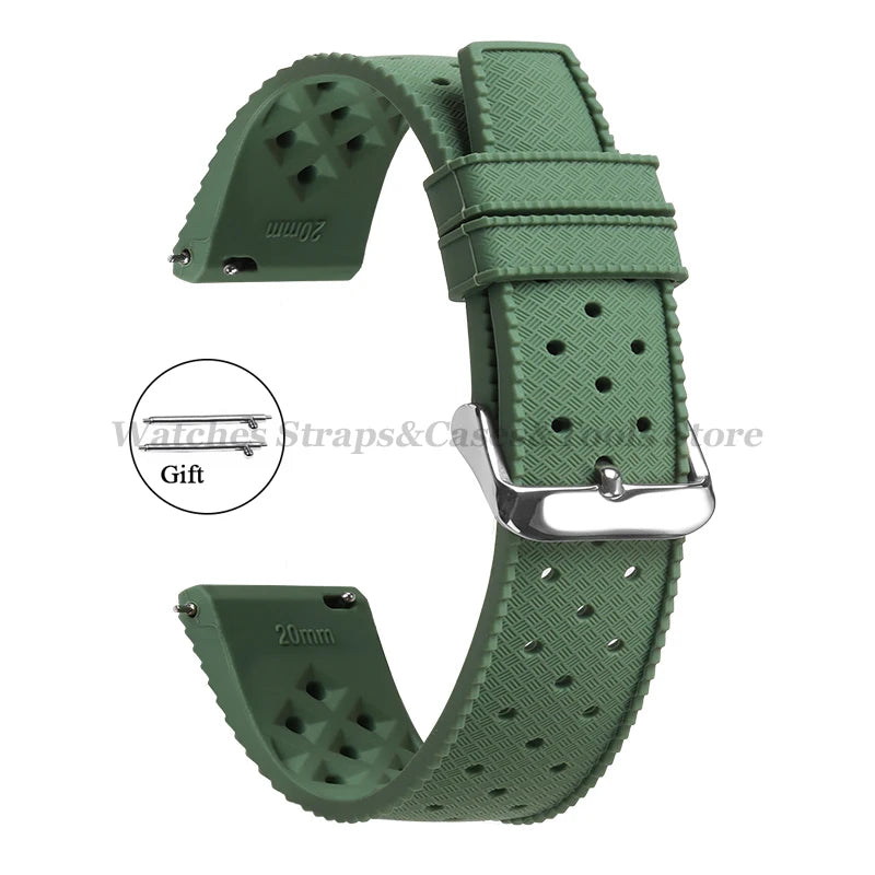 20mm Rubber Strap for Omega for Swatch for Moonswatch Watch Strap Soft Silicone Waterproof Sport Wristband Women Men's Bracelet