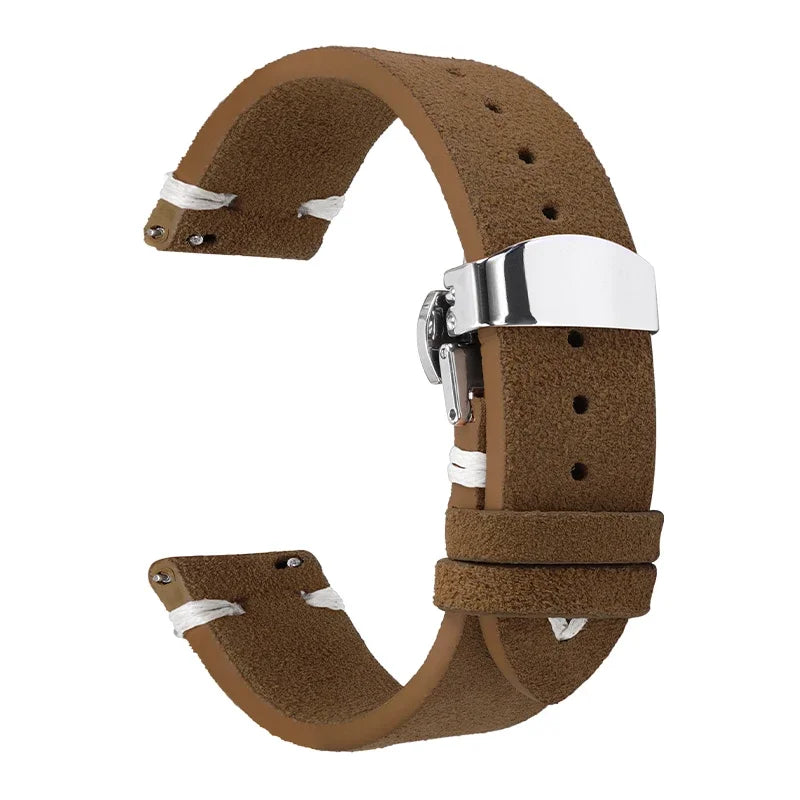 High Quality Suede Leather Strap for Seiko Watchband for Omega 18/20/22mm Band with Butterfly Buckle Wrist Bracelet Accessories