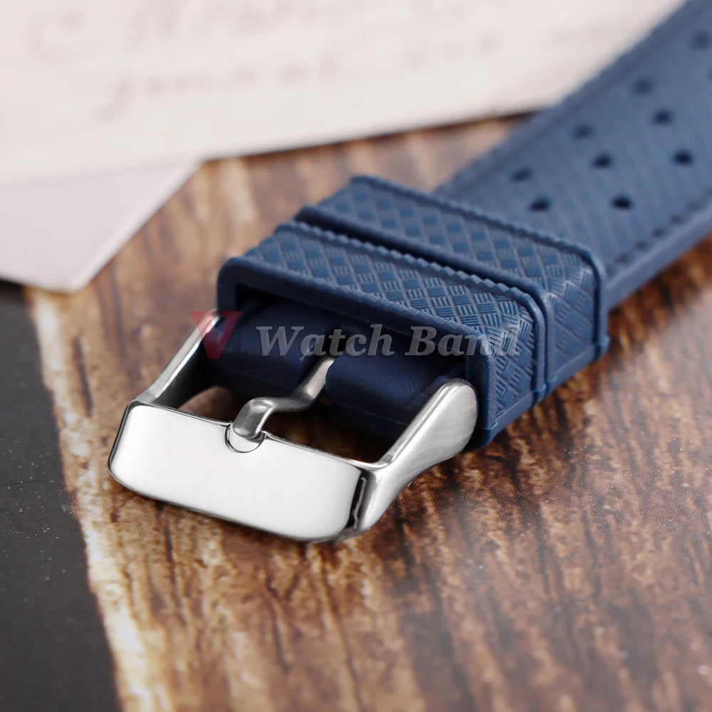 Premium Grade Tropical Rubber Watch Strap 20mm 22mm for Seiko SRP7J1 Watch Bands Diving Waterproof Strap Flat Universal Bands