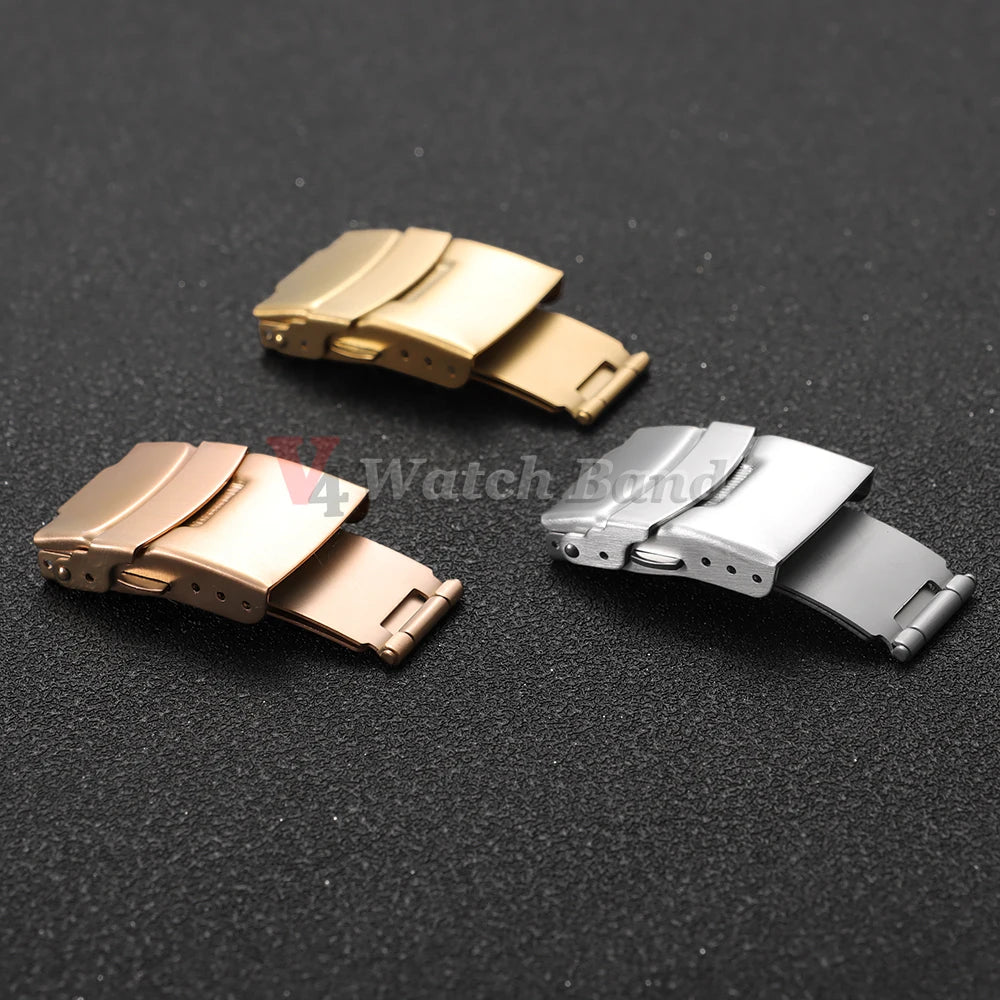 Buckle for Seiko Diving Folding Stainless Steel Watch Silver Clasp 14 16 18mm 20mm 22mm 24mm 26mm Metal Button Watch Accessories