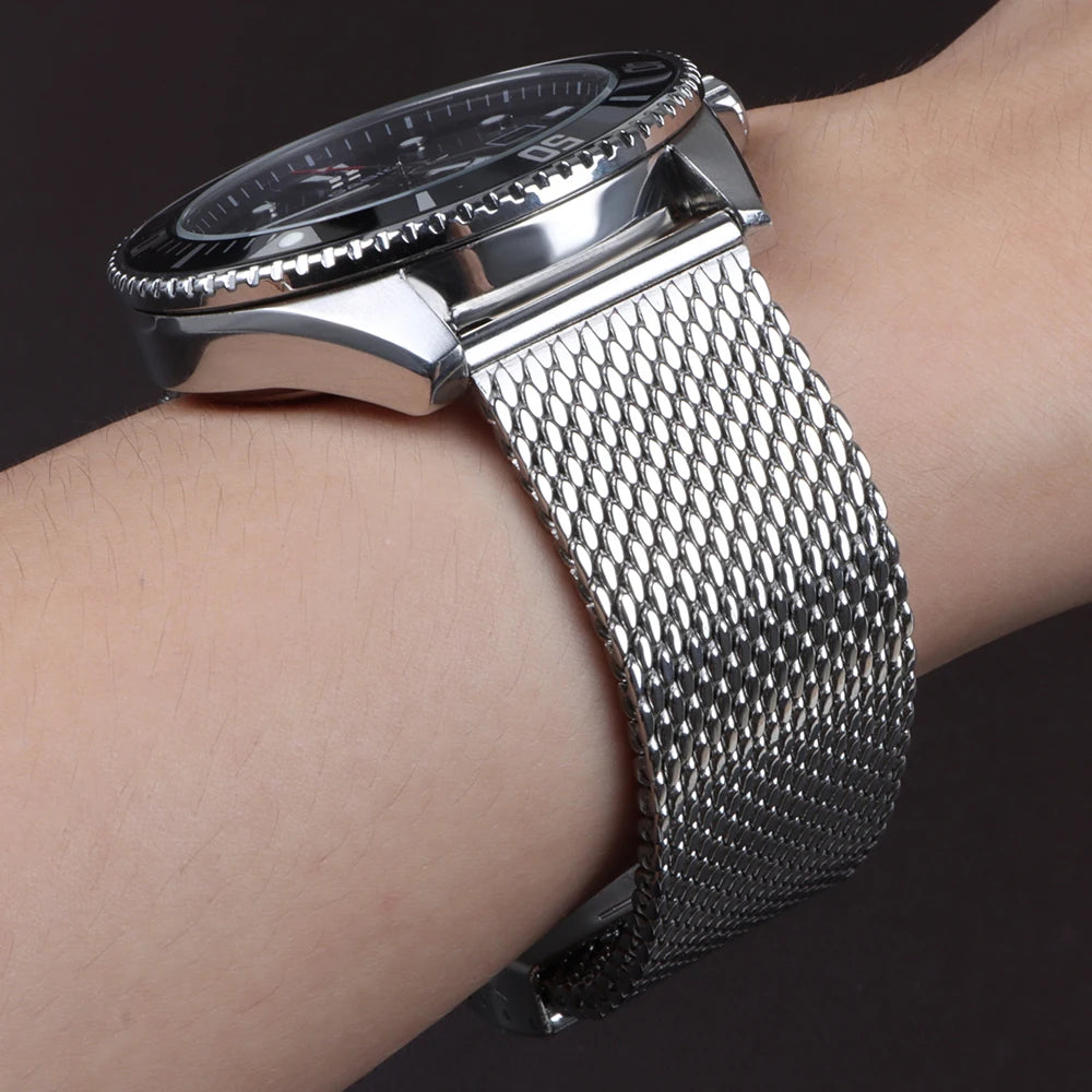 Milanese Watchbands for IWC 18mm 20mm22mm Watch Band for Seiko Strap 1.0mm 0.6mmshark Mesh Bracelet Stainless Steel Wristband