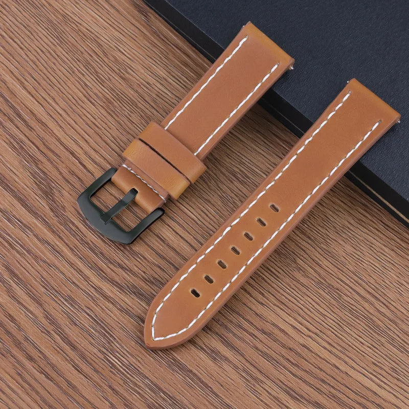 18mm 20mm 22mm 24mm Vintage PU Leather Strap Quick Release Universal Cowhide Watch Band Bracelet Sport Wristbelt Accessories