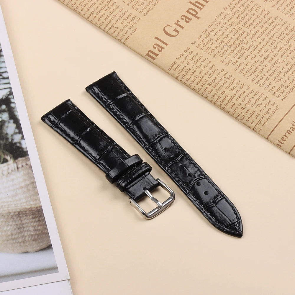 18mm 20mm 22mm 24mm Genuine Leather Watchband Crocodile Pattern Straps Mens Replacement Universal Bracelet