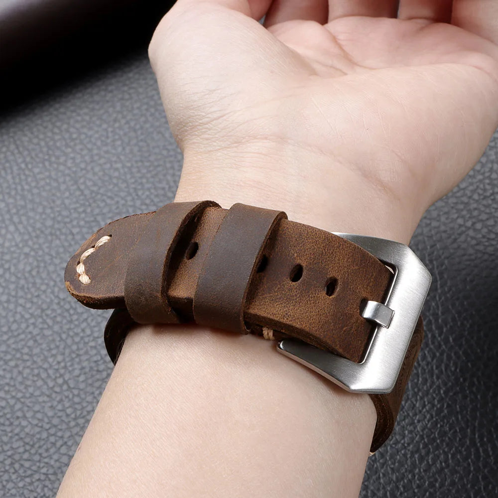 Durable Retro Leather Strap for Apple Watch Band 44mm 49mm 45mm 46mm 42mm 40mm 41mm Bracelet IWatch Series Ultra 10-9-8-7-6-5-SE