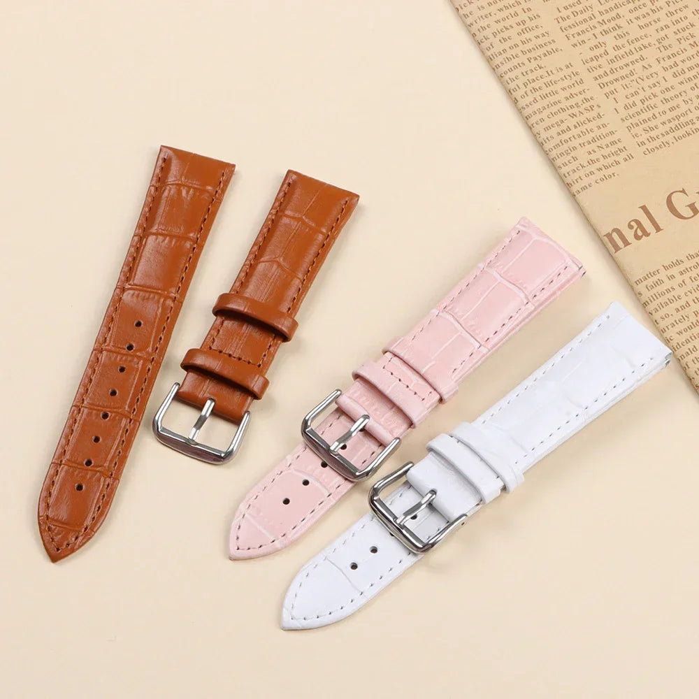18mm 20mm 22mm 24mm Genuine Leather Watchband Crocodile Pattern Straps Mens Replacement Universal Bracelet