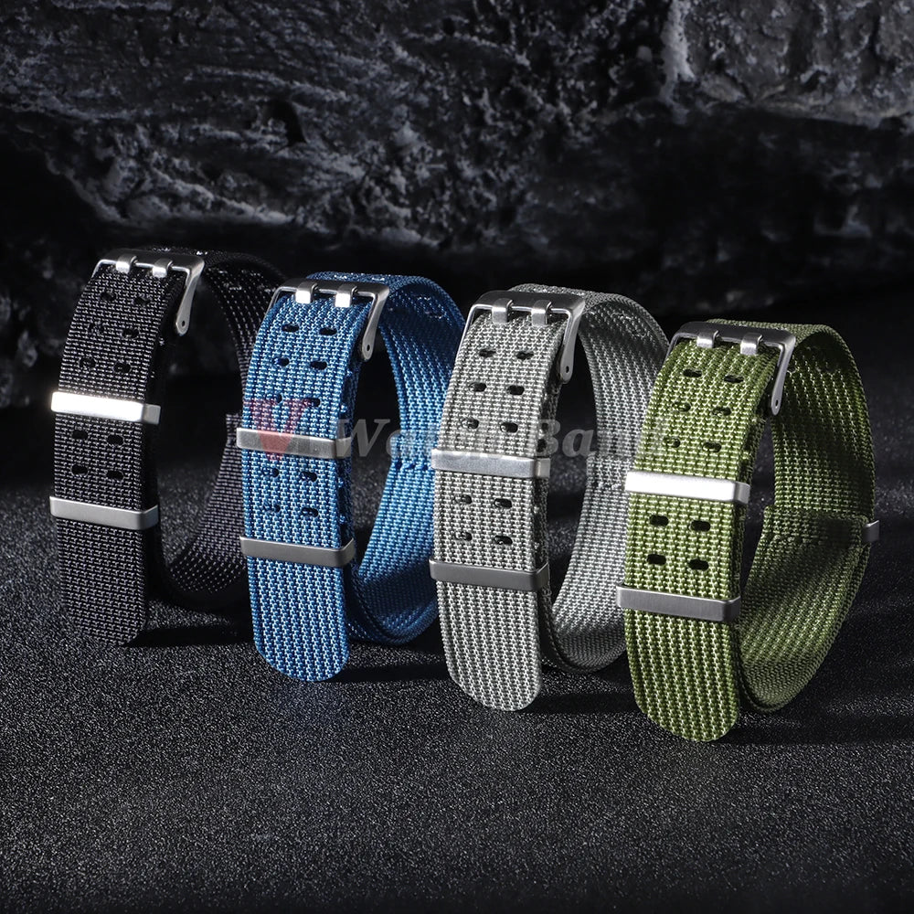 New Ribbed Nylon Watchband Canvas Watch Strap for Omega 20mm 22mm Military Watchband Accessories for Rolex Watch Band Bracelets
