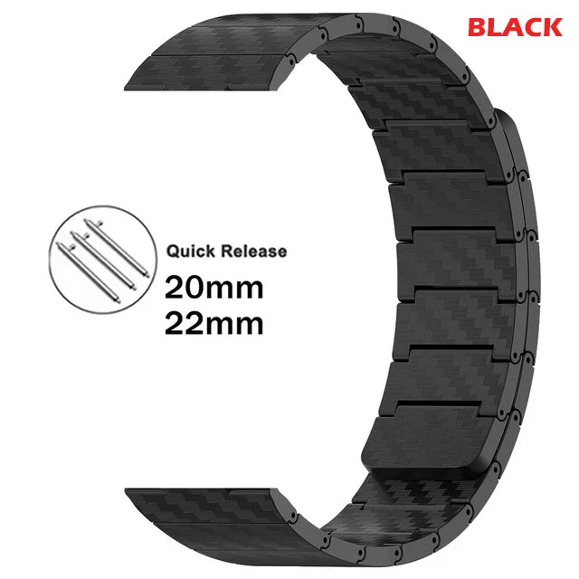 20mm 22mm Watch Strap for Samsung Galaxy Watch7 6 5 4 3 Classic 47mm 43mm Pro 45mm 40mm 44mm Magnetic Carbon Fiber Bracelet Band