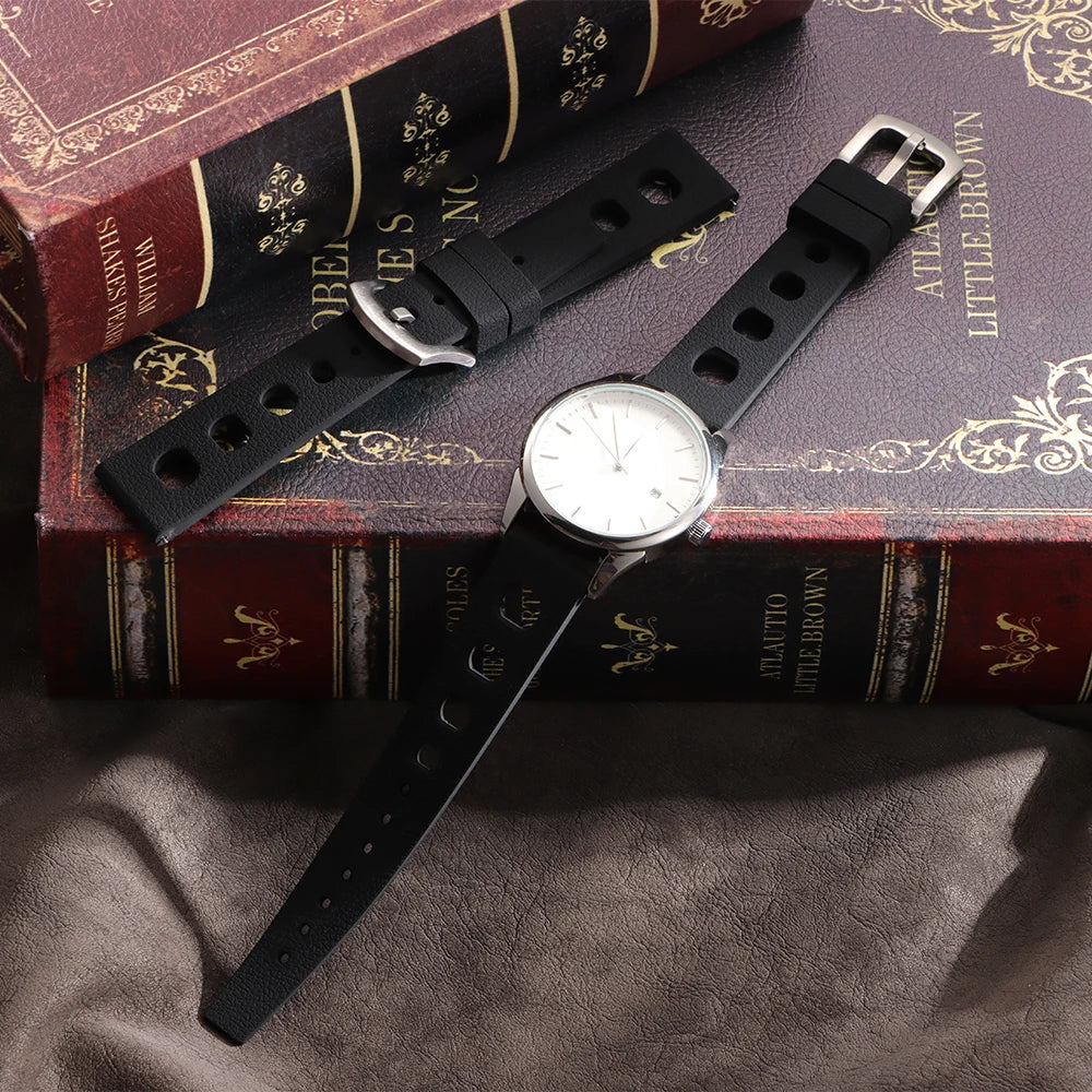 Tropical Rubber Strap for Oris for Seiko for Citizen Quick Release Watch Band 20mm 22mm New Tropical Strap Smart Watch Strap