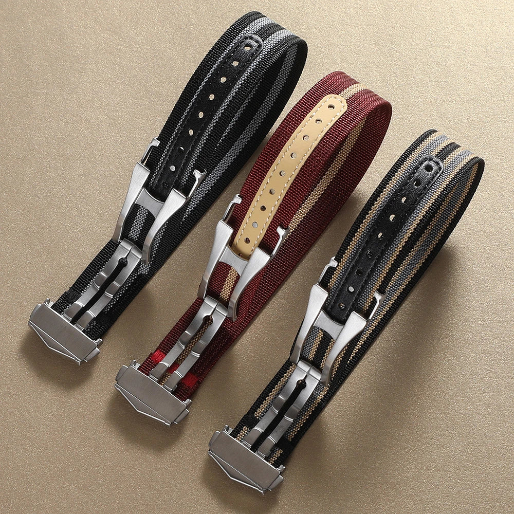 Folding Buckle Nylon Watch Band Canvas Watch Straps Bracelet Wristbelt 20mm 22mm Universal Sport Waterproof Watchband for Omega