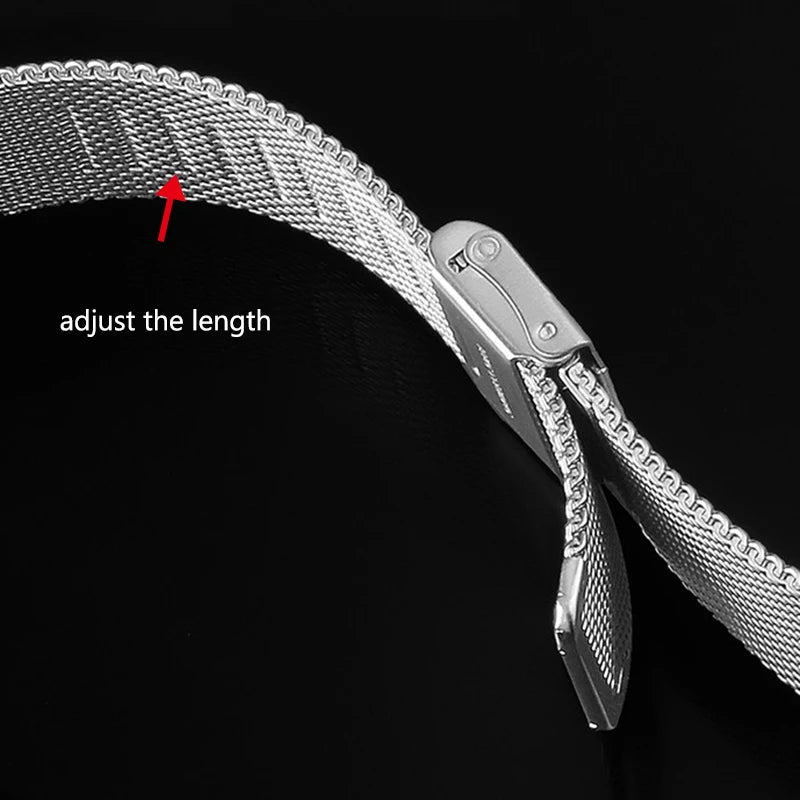 0.6 Mesh Milanese Watch Band for DW 18mm 19mm 20mm 21mm 22mm 24mm Straps for Omega for Seiko Quick Release Steel Adjust Bracelet