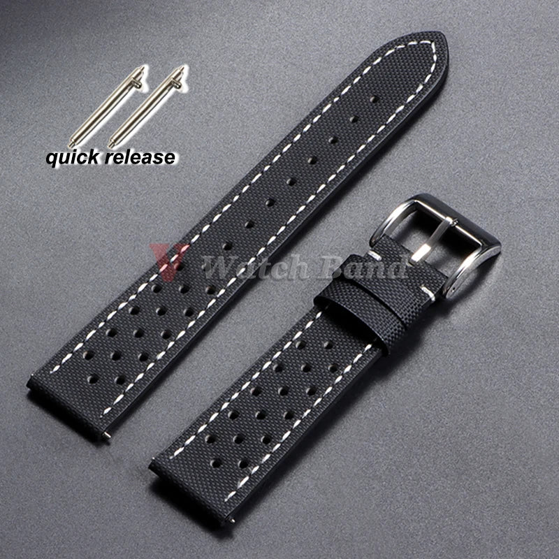 18mm 120mm 22mm Quality Oxford Watchband for Tag Heuer Citizen for Seiko Watch Men Women Fabric Leather Waterproof Watch Strap
