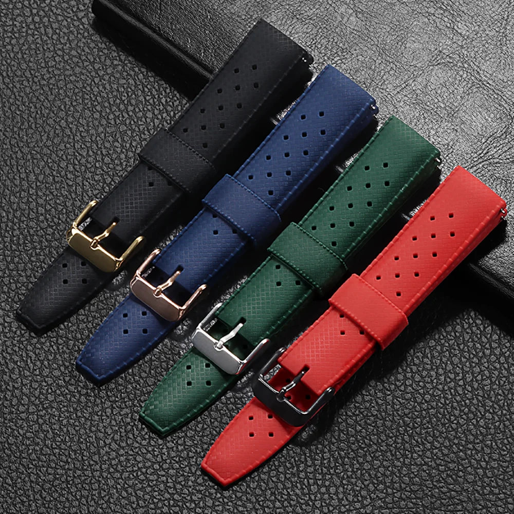 Premium Tropic Rubber Watchband for Seiko 20 22mm Quick Release Band for Fossil Strap for Oris Silicone Tropical Waterproof Band