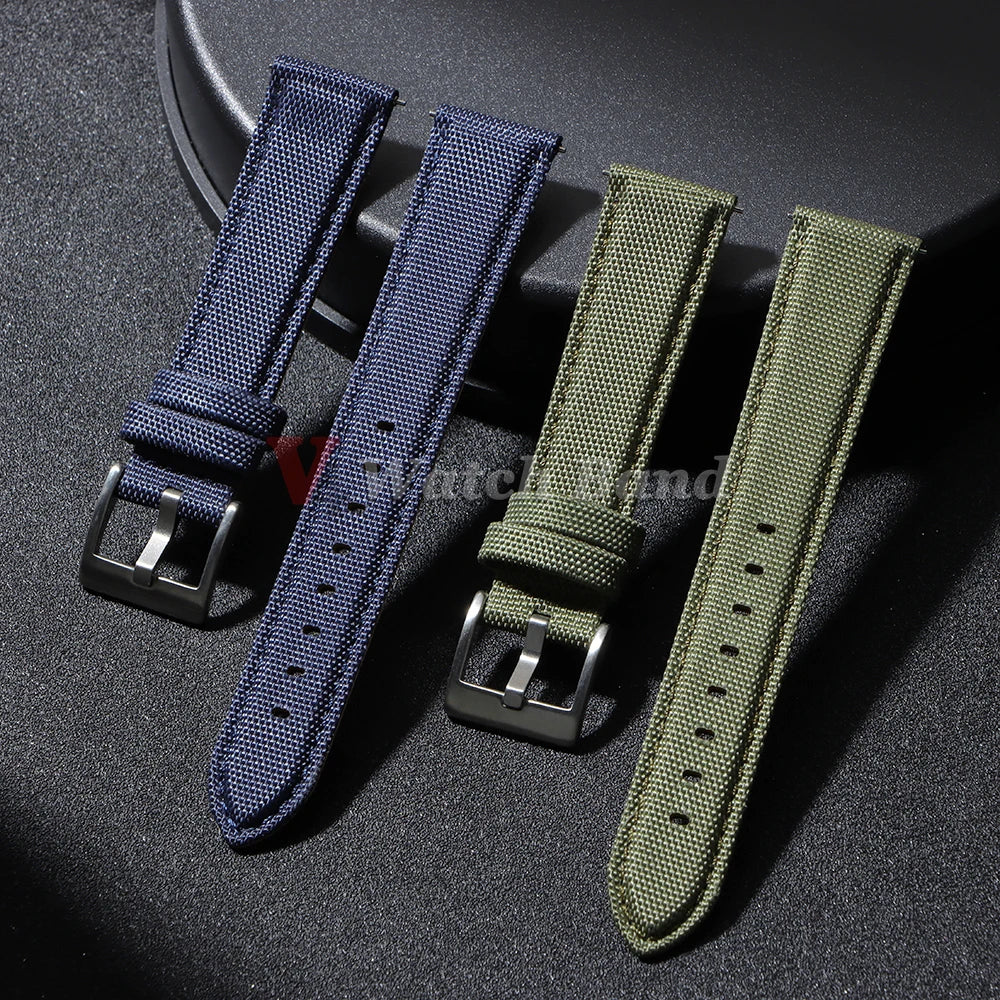 Nylon Cowhide Watch Band 20mm 22mm for Seiko Army Military Woven Strap Quick Release Wristband for Samsung Men Sport Watch Bands