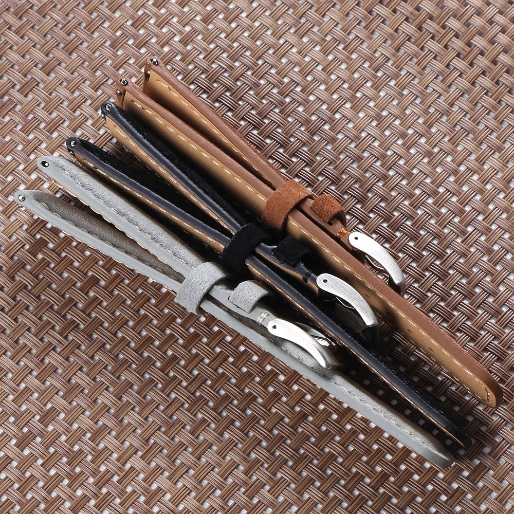 18mm 20mm 22mm Vintage Suede Cowhide Watch Strap Handmade Watch Band Gray Brown Black Quick Release Bracelet for Men Wome