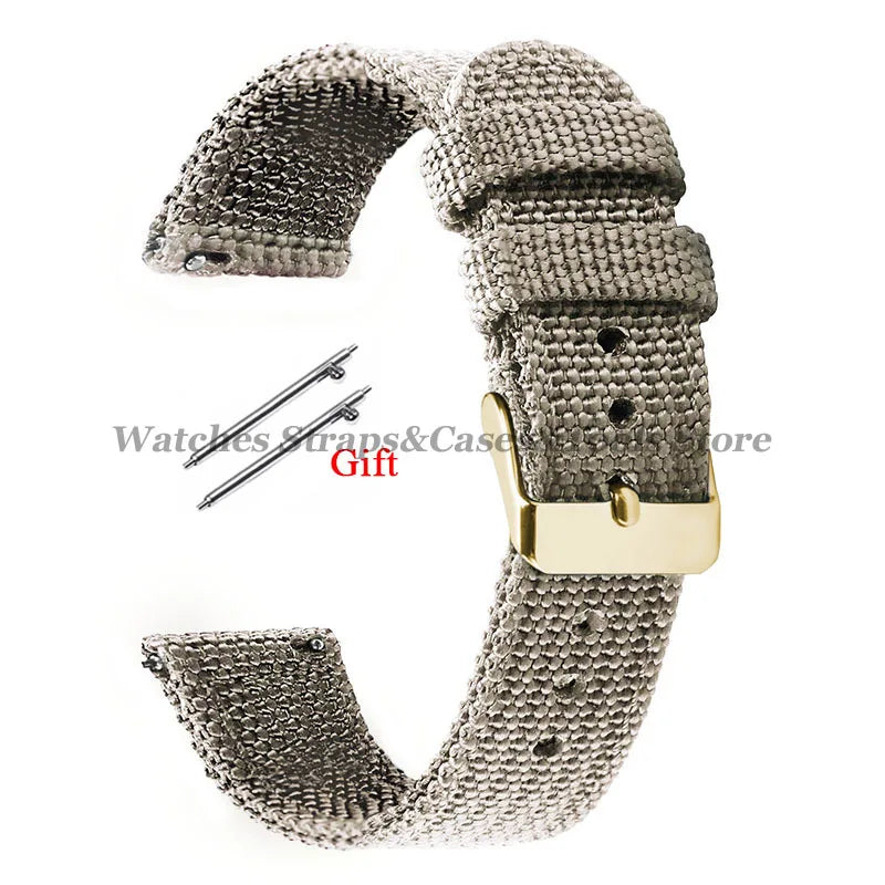 18mm 20mm 22mm 24mm Nylon Canvas Watchband Woven Soft Universal Bracelet for Seiko for Huawei Watch Men Women Quick Release Band