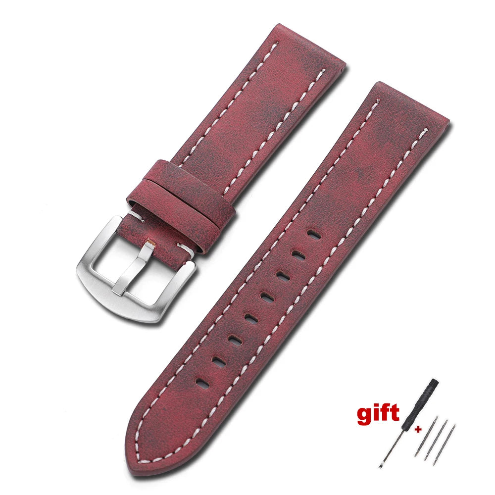 20mm 22mm Watch Band PUleather Strap for Samsung Galaxy Watch 3 Active2 40 44mm Huawei Gt5/4/3/2 Watchband Men Watch Accessories