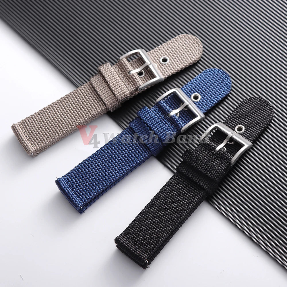 Nylon Watch Band for Seiko Army Military Canvas Woven Nylon Strap 18mm 20mm 22mmQuick Release Wristband Men's Sport Watch Bandss