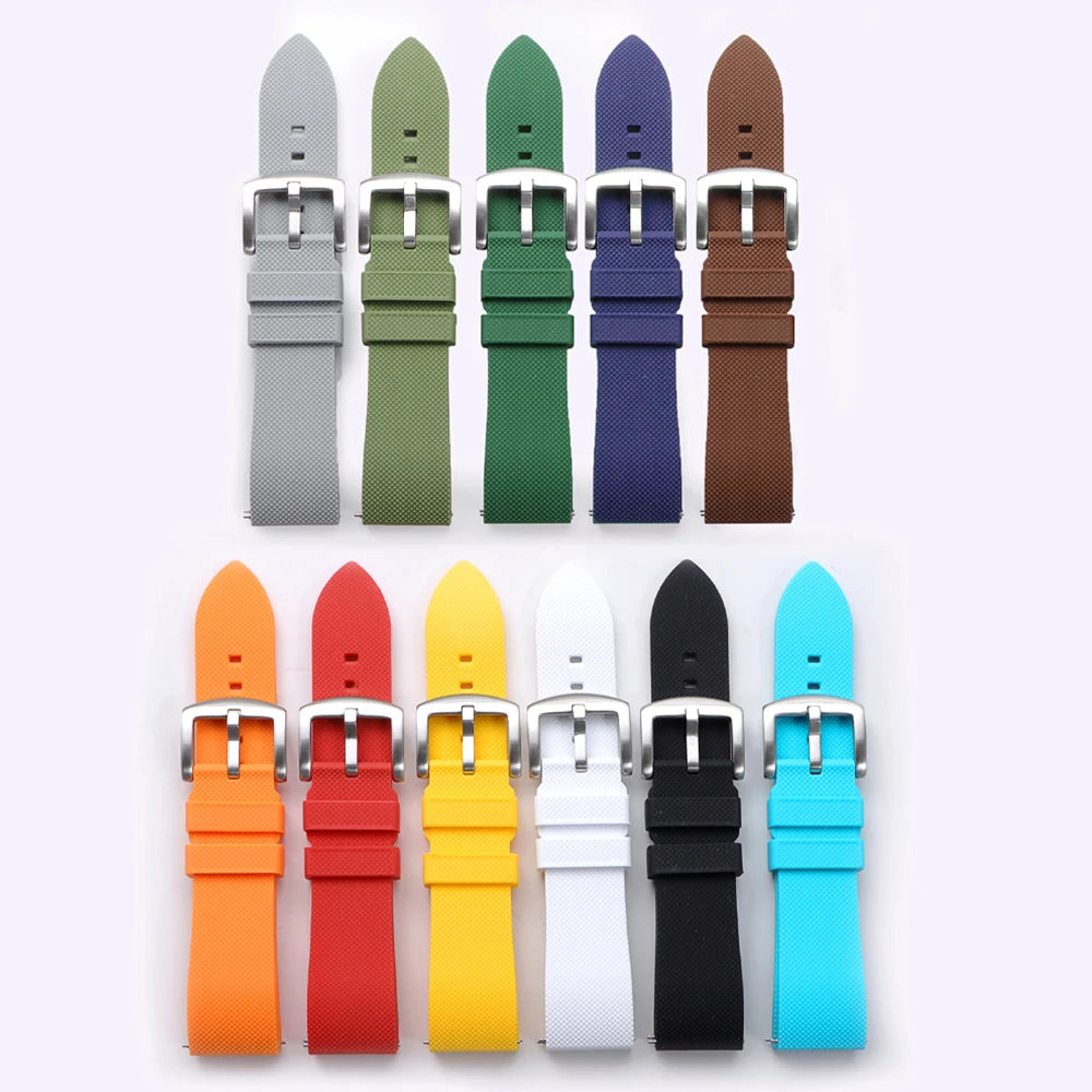 Classic Tropical  FKM Rubber Watch Strap for Seiko 20mm 22mm Watchband for Oris Wristbelt for Fossil Replaement Bracelet Belt